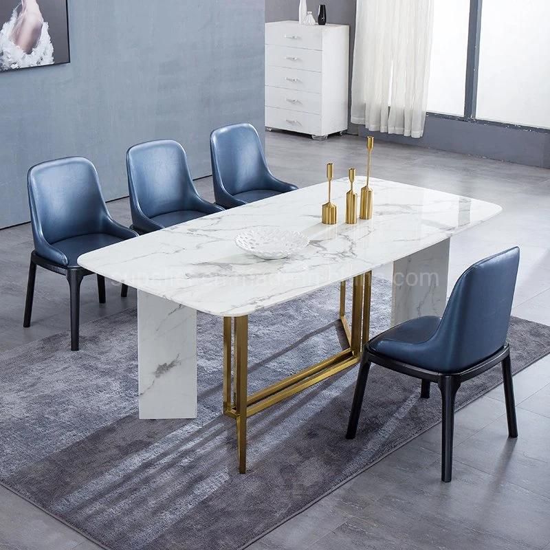 High Quality 6 Seaters Marble Dining Table Home Furniture Set