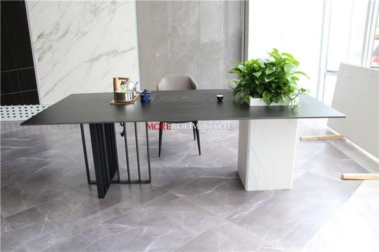 Wholesale China Factory Full Body Rectangle Vitrified Big Slab Porcelain Tiles Dining Table