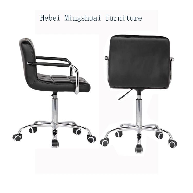 Factory Direct Sales Simplicity Office Chairs (new) Black PU Leather Removable Swivel Back Chair Lift