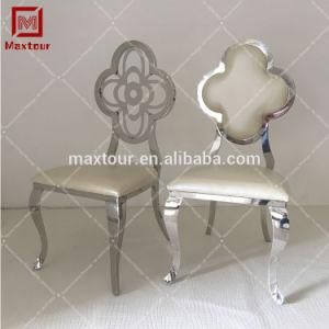 China Wholesale Stainless Steel Flower Back Dining Chair for Banquet Hall