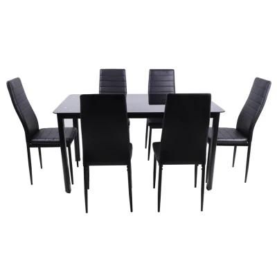Popular Indoor Glass Furniture Dining Table Set