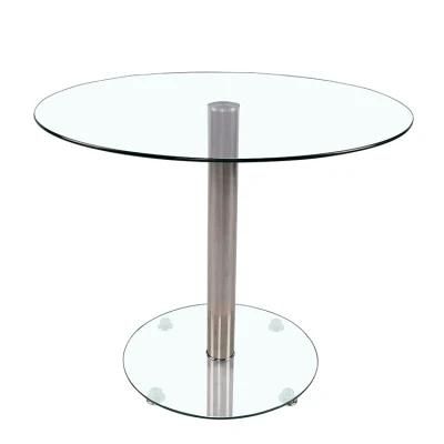 Hot Sale General Use European Style 4 Seat Industrial Glass Round Dining Conference Table