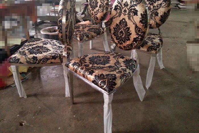 Round Back Padded Stackable Chairs, stainless Steel Wedding Chair for Sale