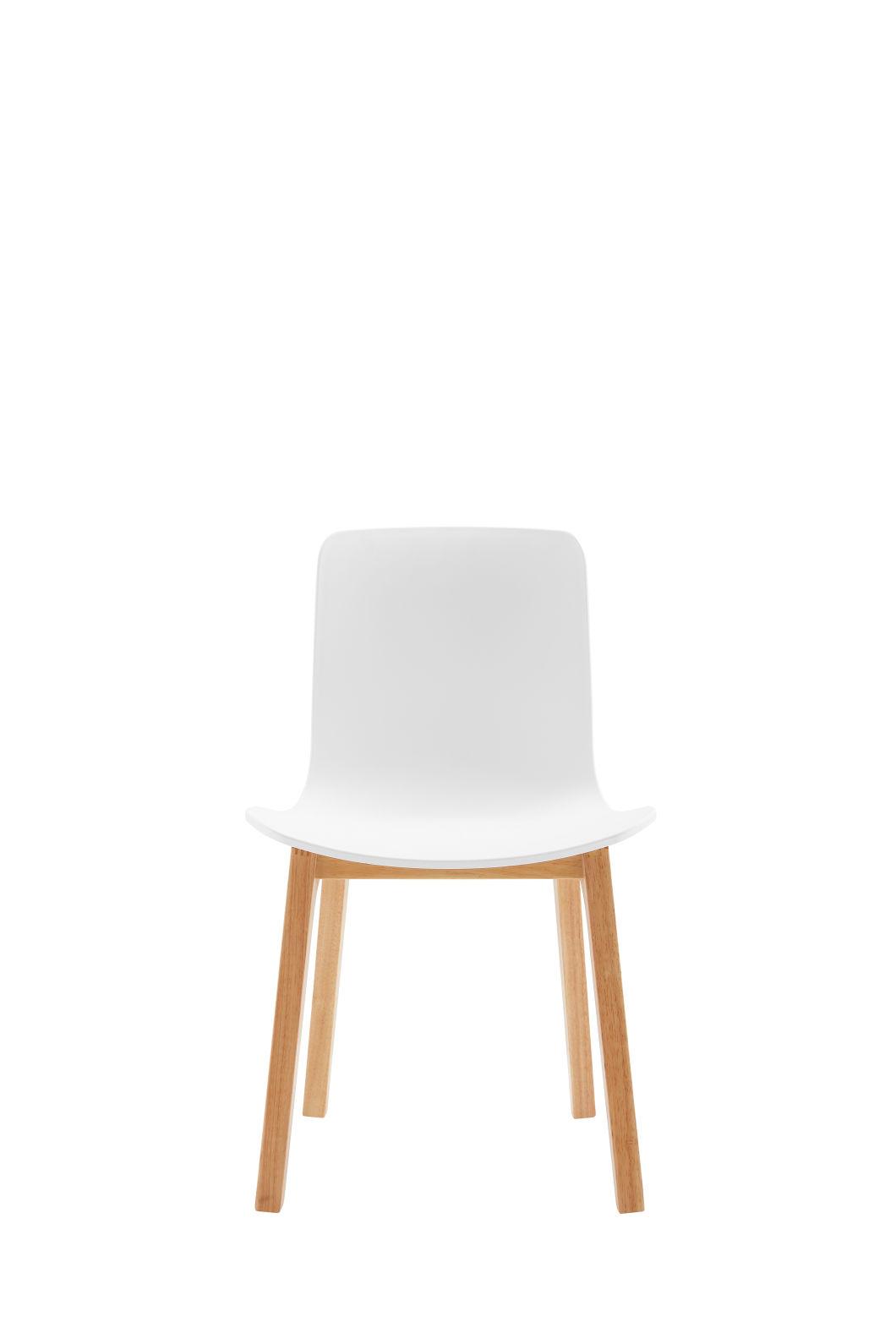 Modern Colored PP Chair Plastic Chair Beech Wood Legs Dining Chair