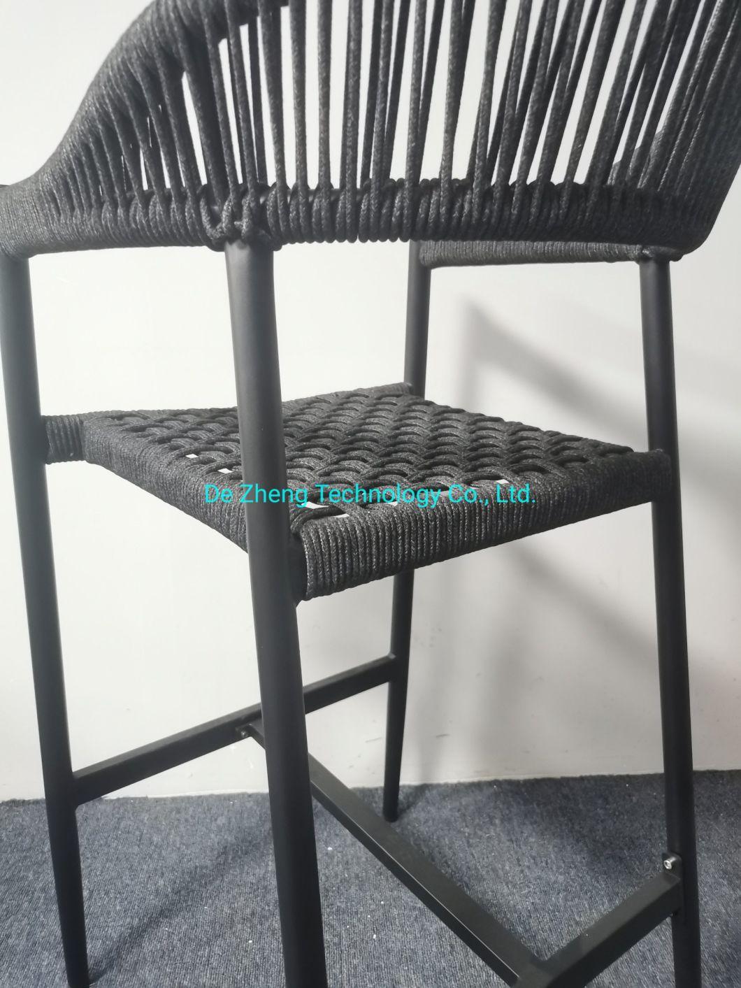 New Arrival Garden Chair Set Hotsale Metal Rope Chair Outdoor Aluminum Rust Proof Rope Bar Chair