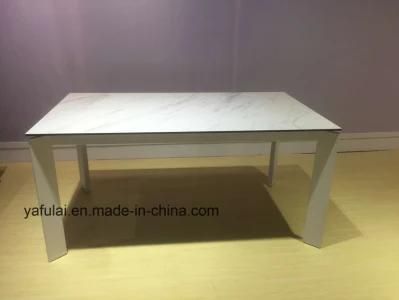 Modern Rectangle Ceramic Glass Dining Table for Home Hotel Restaurant