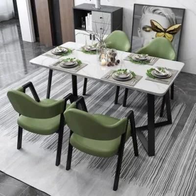 Modern Good Stability Marble Hot Selling Wooden Dining Room Table with Chair