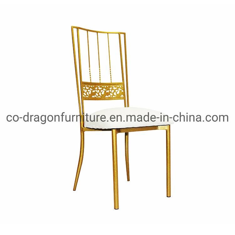 Wholesale Gold Steel Dining Chair with Leather for Home Furniture