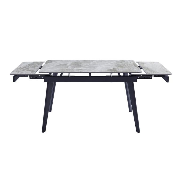 Modern Furniture Space Saving Dinning Table Stone Slate Top Extendable Dining Table