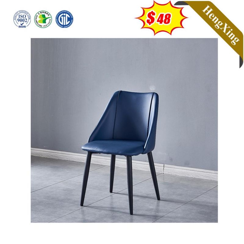 Luxury Blue Leather Chair Hotel Dining Table and Chairs Furniture Set