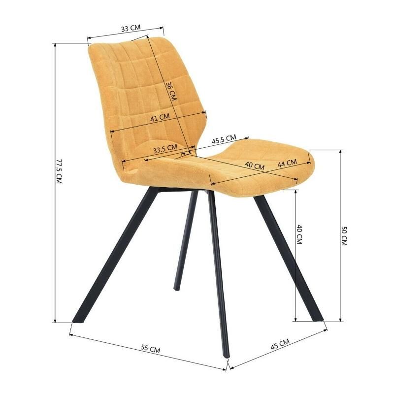 Modern Design Black Metal Leg with Velvet Seat Dining Chair Furniture