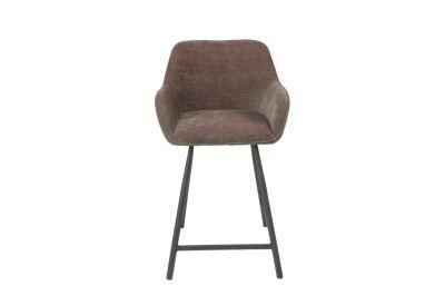 Fashion Flannel Gray Iron Leg Bar Chair