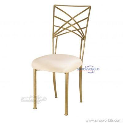 Hotel Banquet Furniture PU Leather Cushion Metal Frame Chameleon Wedding Chair