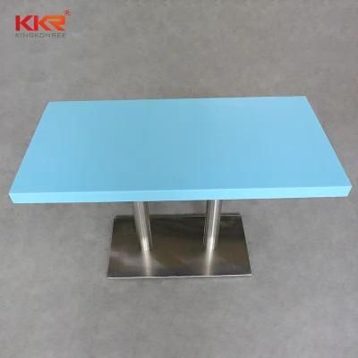 Blue Square 2 Seater Artificial Stone Restaurant Table for Child