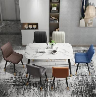 Modern and Practical Household Marble Dining Table with Chair Combination