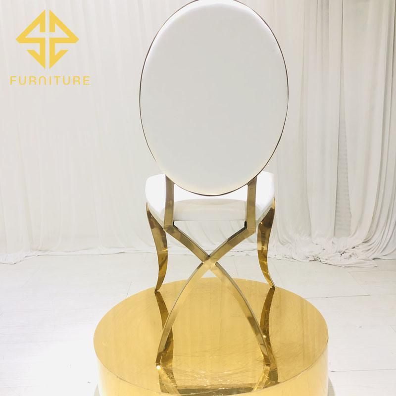 Modern Use Royal Upholstered Wedding Stacking Gold Dining Chair