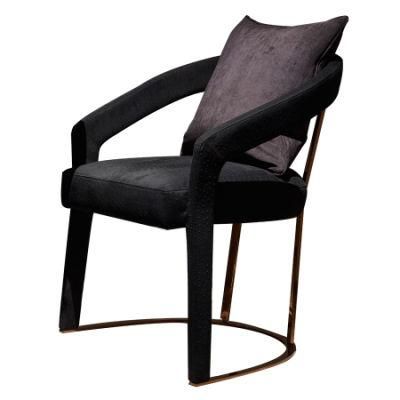 Luxury Nordic Design Hotel Dining Furniture Metal Leg Upholstery Fabric Modern Velvet Dining Chair Restaurant Furniture Chair for Villa