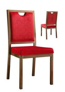 Modern Design Luxury Imitated Wood Metal Hotel Chair with Back Flower