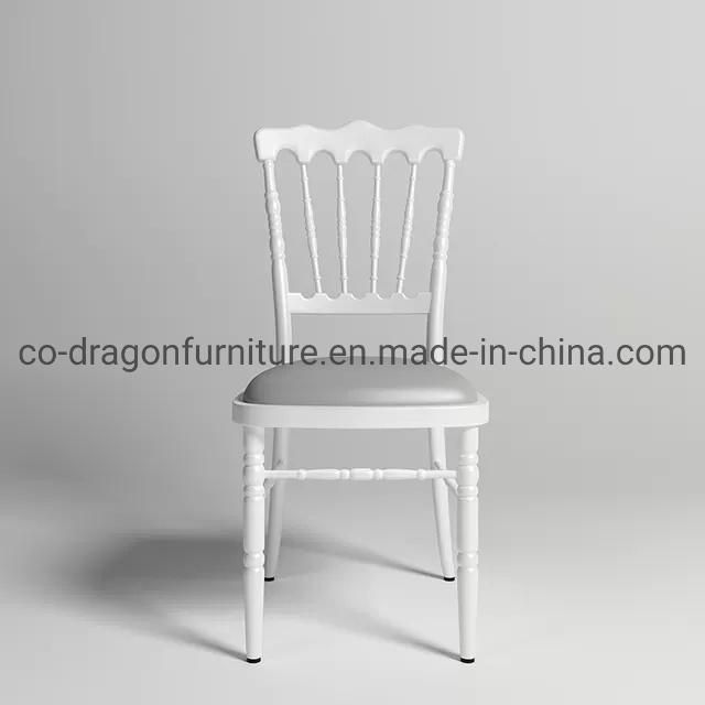 China Wholesale Wedding Furniture Steel Frame Dining Chair with PU