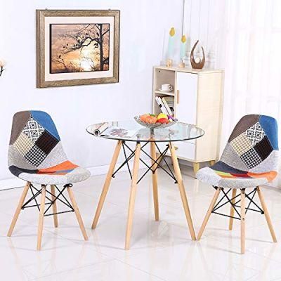 Modern Dining Table Tempered Glass Tops Round Table
