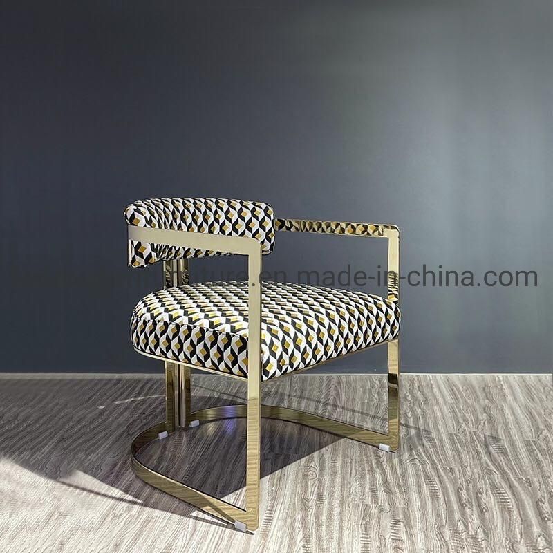 Luxury Stainless Steel Dining Chair with Arm for Dining Furniture