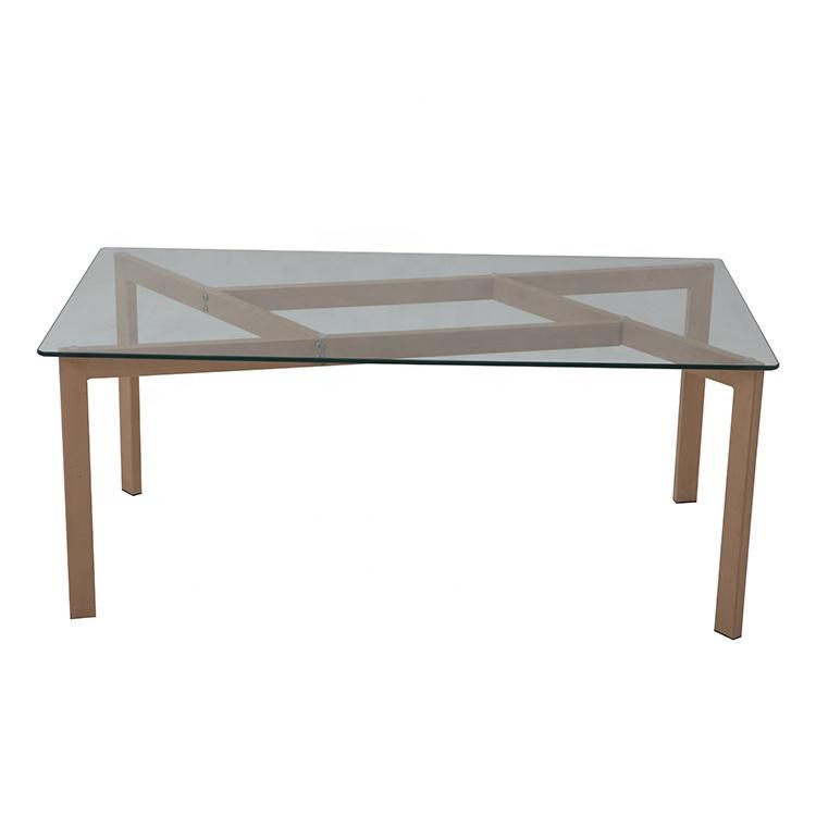 Modern Cheap Simple Dining Room Furniture Tempered Glass Dining Table