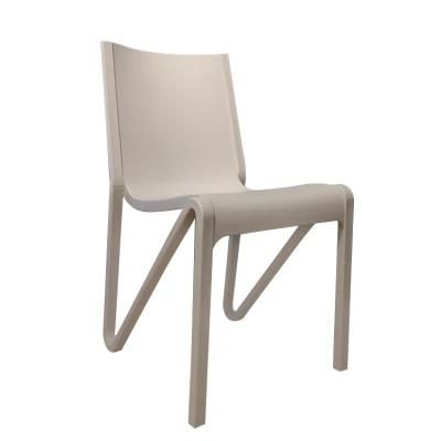 Factory Direct Home Furniture Simple Design Khaki PP Plastic Dining Chair