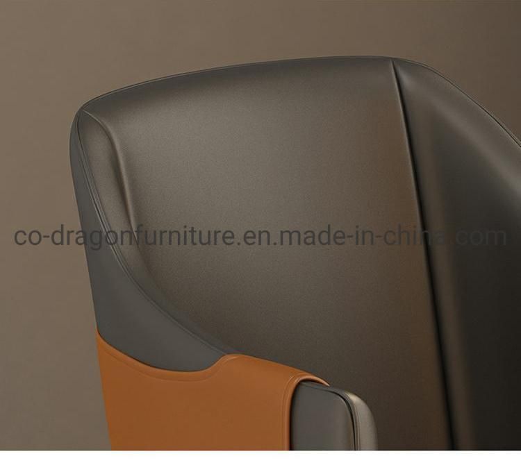 Modern Nordic Metal Frame Leather Dining Chair for Dining Furniture