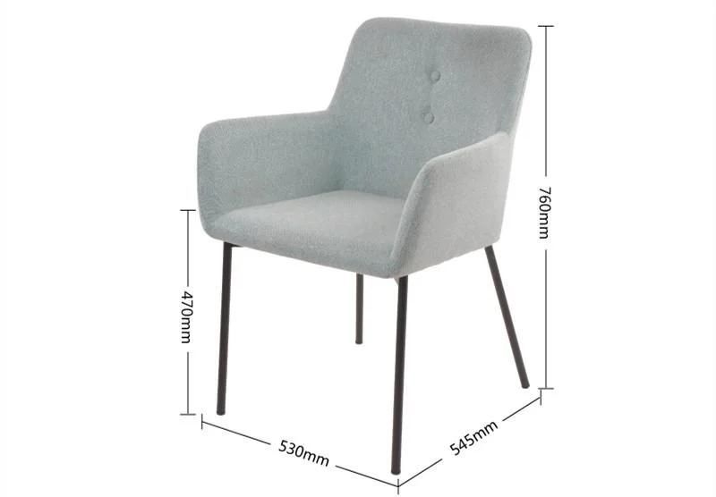 2021 Soft Back Modern Velvet Fabric Upholstered Arm Dining Chair
