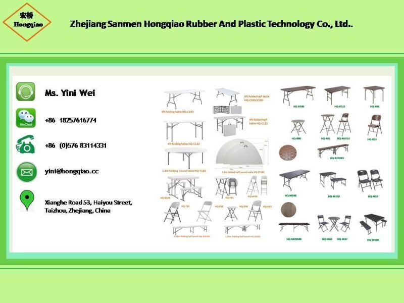 Plastic Garden Park Folding in Half Bench, Plastic Folding Chair for Event, Dining, Garden, Coffee, Bar, Hotel, Leisure Furniture Camping Chair (HQ-ZD183)