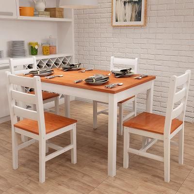 Wooden Kitchen Furniture Sets Solid Wood Dinner Table and 4 Chairs