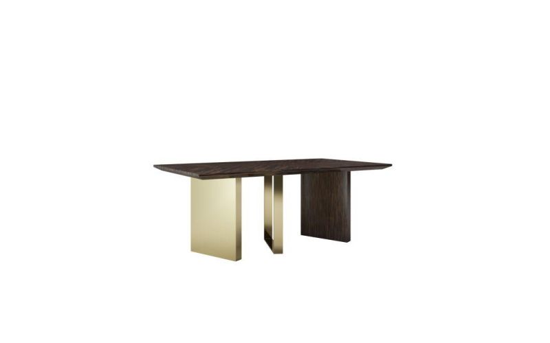 High Quality Luxury Wood Solid Top Orchid Gold Wire Ebony Piano Lacquer Villa Restaurant Living Home Dining Table Dt07