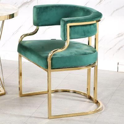 Hot Sale Low Price Luxurious Home Furniture Gold Base Dining Chairs Optional Color Velvet Chair for Hotel
