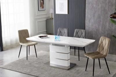 Modern Slate Base Ceramic Dining Table