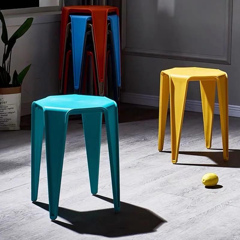 Colorful Save Space Non-Slip Design Lightweight Stackable Plastic Stools Chair