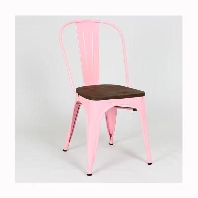 Coffee Shop Wholesale American Pink Tin Chair