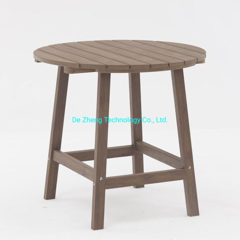 Modern Plastic Wood Garden Cafe Restaurant Outdoor Dining Table Set for Hotel Villas