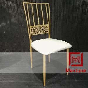 New Gold Metal Stackable Tiffany Wedding Chair for Party