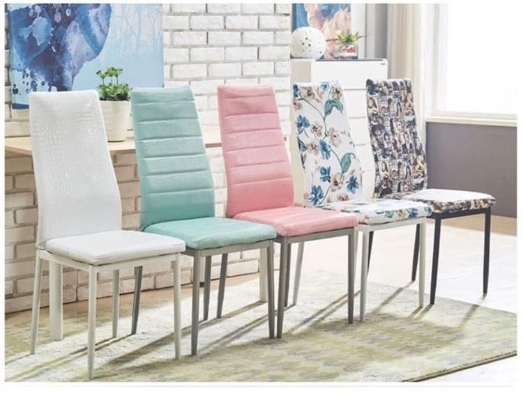 Wholesaler French Fashion Power Coating Metal Leg High Back PU Leather Dining Chair