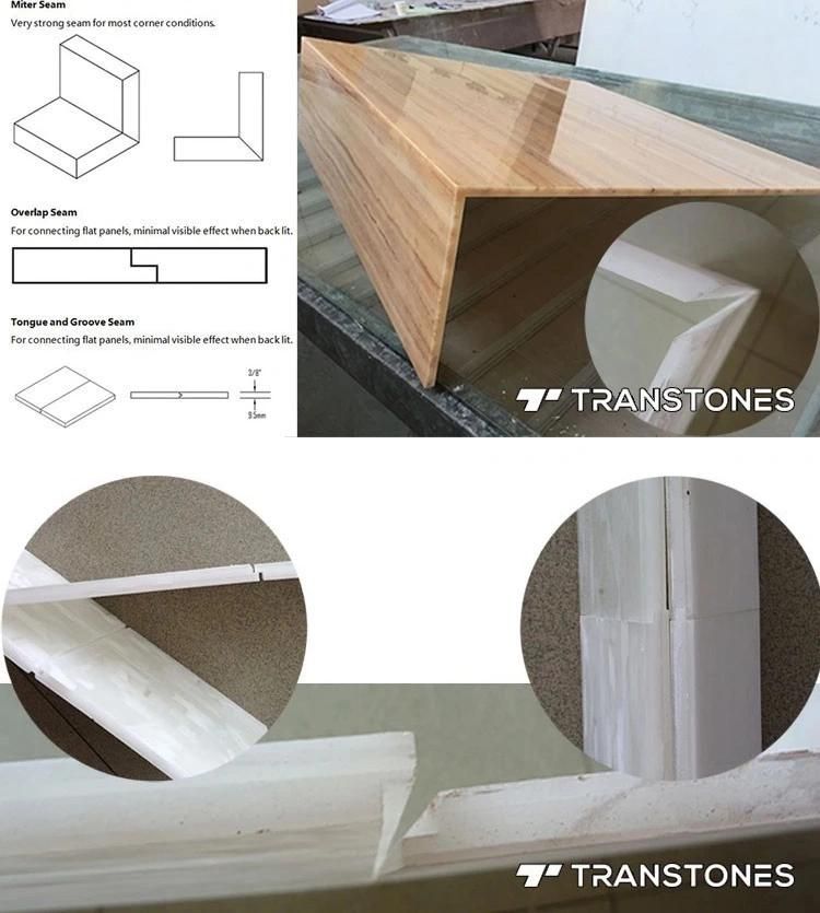White Alabaster Stone Marble Translucent Resin Panel Alabaster Acrylic Sheet for Kitchen Table