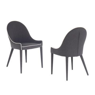 Hotel Living Room Leisure Armrest Metal Fabric Dining Chair
