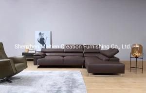Italy Modern Style Full Leather Corner Sofa Living Room Furniture