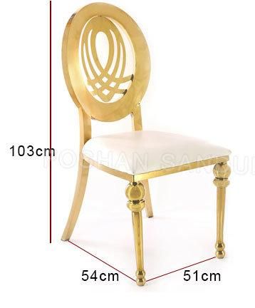 Customized Acceptable Round Back High End Wedding Event Stainless Steel Chair for Dining