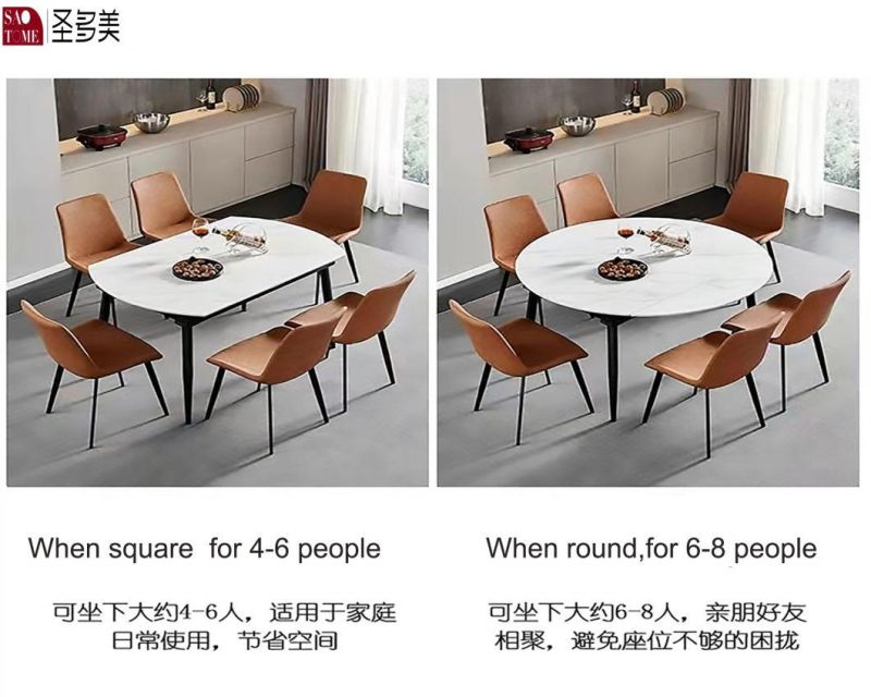 Modern Design Space Saving Square Round Combination Dining Table