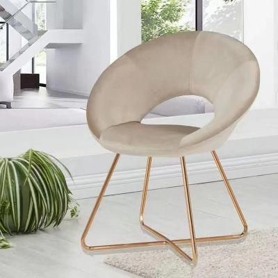 Home Restaurant Furniture New Design Coffee Hotel Leisure Upholstered Velvet Fabric Dining Room Chair
