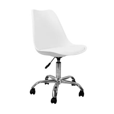 Ergonomic Wheel Computer Plastic Seat Tulip Office Dining Chair with Cushion