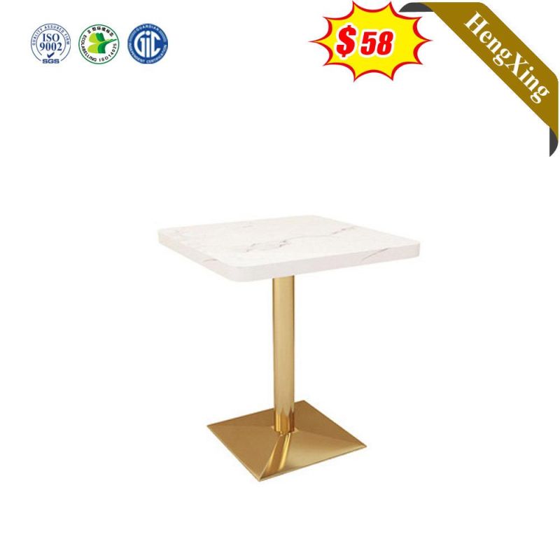 Light Luxury Modern Square Shape Outdoor Furniture Dining Table in Metal Base