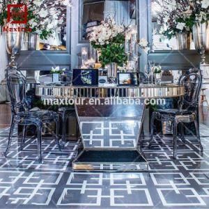 Luxury Mirror Glass Round Dining Table for Wedding