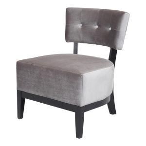 Accent Chair Velvet Fabric with Espresso Wood Leg with Button