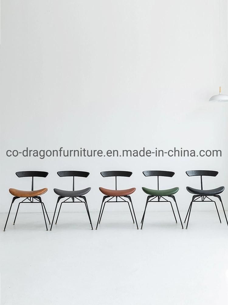 Hot Sale Steel Coffee Chair with Leather for Dining Furniture